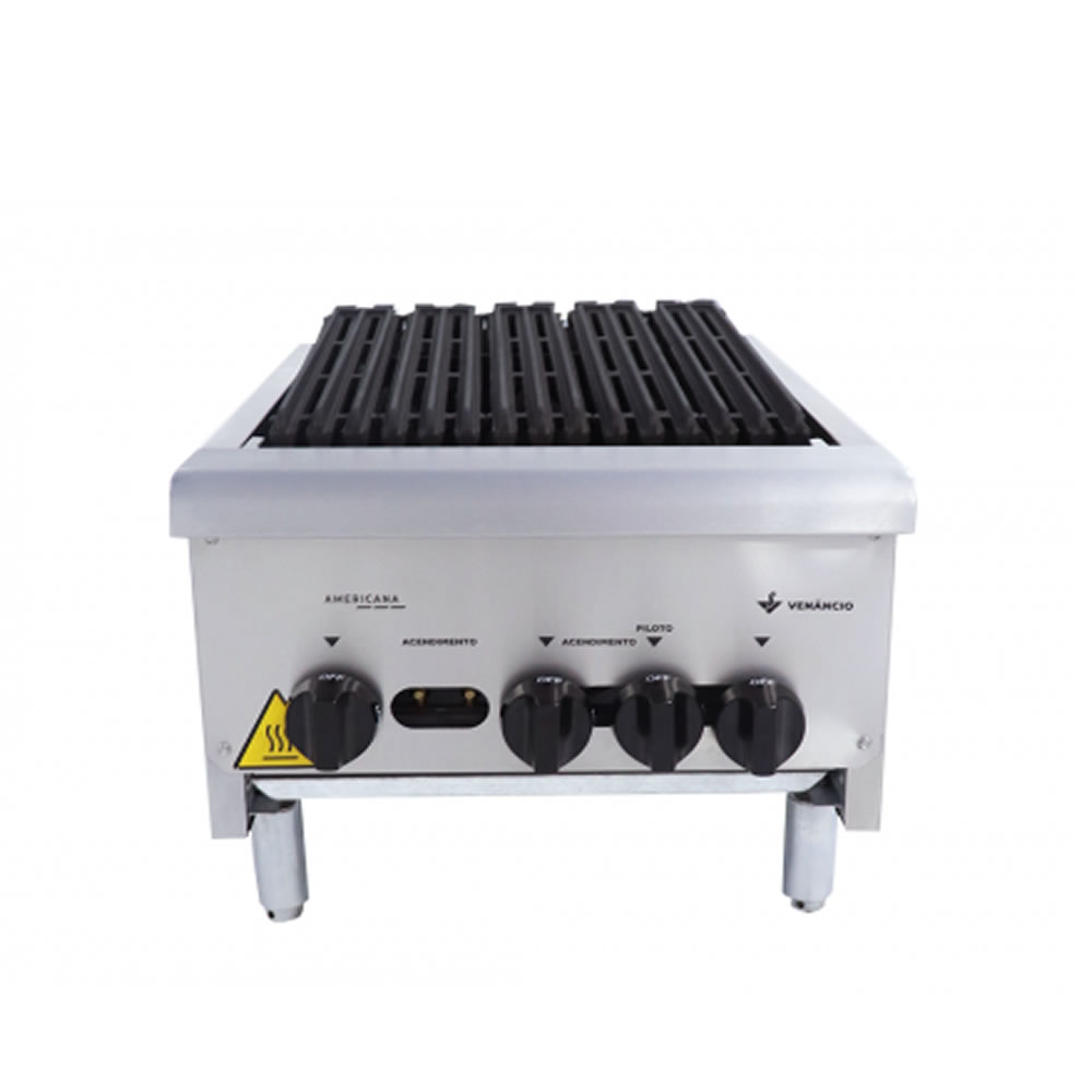 Charbroiler a Gás Americana CGG45 Inox 03 Queimadores Venâncio