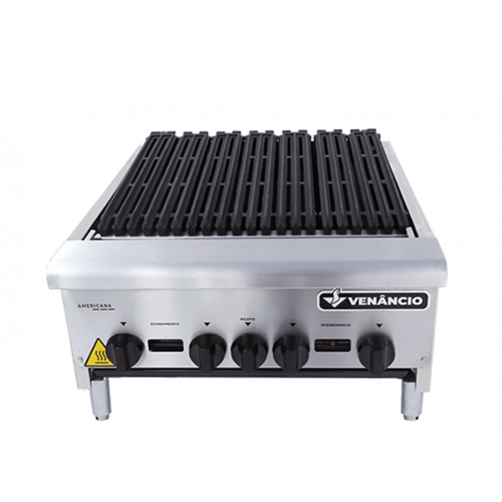 Charbroiler a Gás Americana CGG60 Inox 04 Queimadores Venâncio