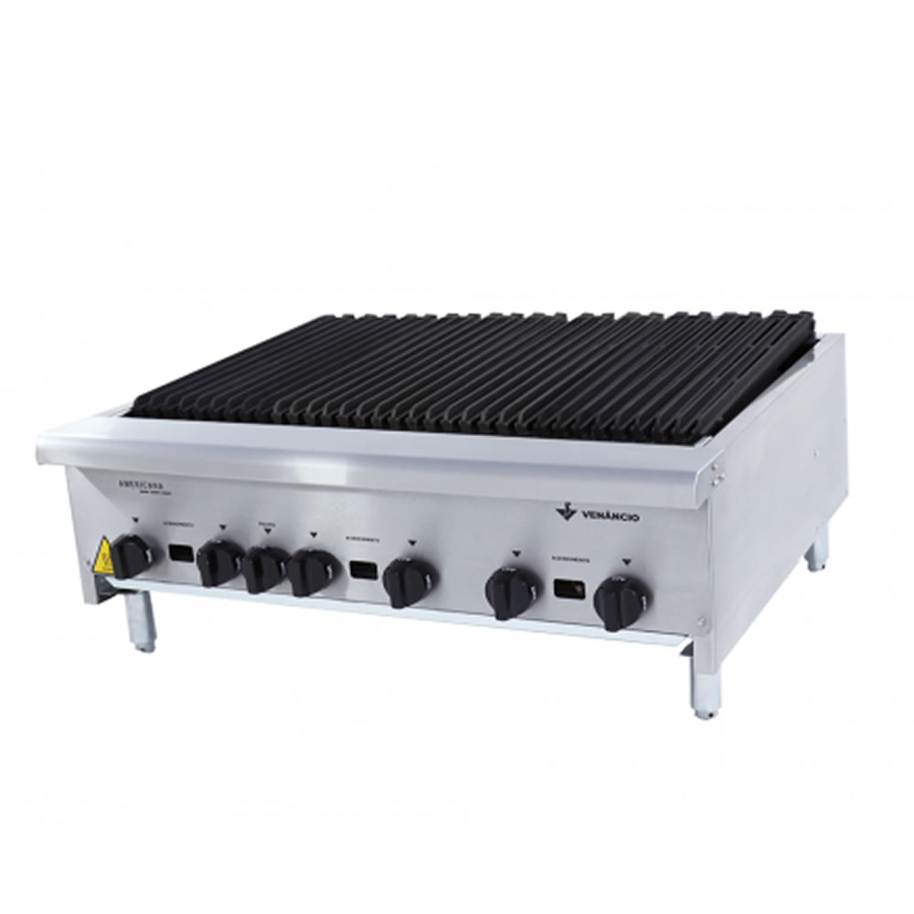 Charbroiler a Gás Americana CGG90 Inox 06 Queimadores Venâncio