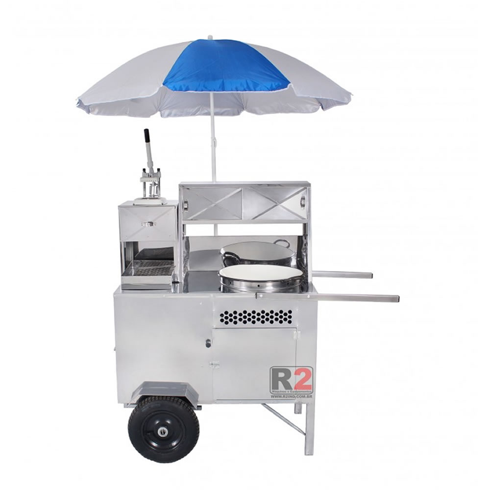Carrinho 2 em 1 de Pastel e Batata Palito Inox R2
