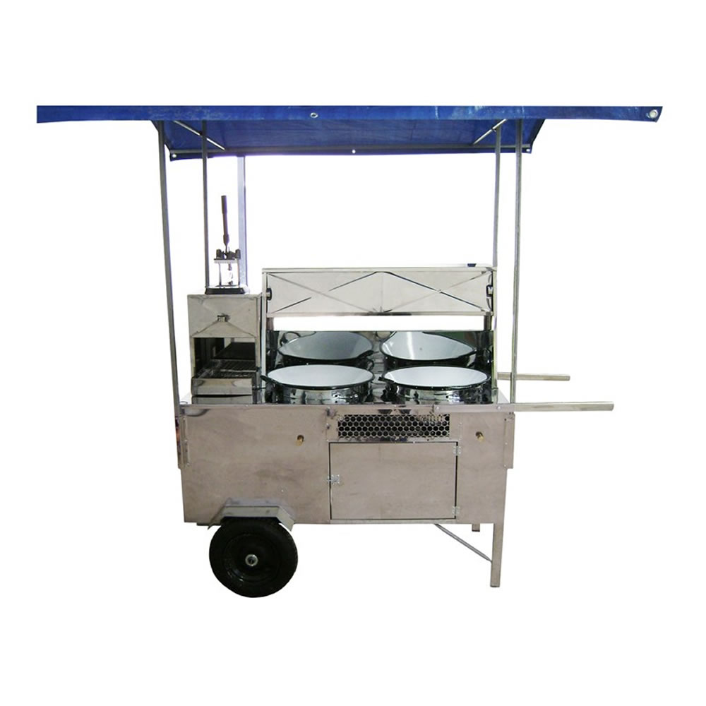 Carrinho 2 em 1 com 2 Tachos Para Pastel e Batata Palito Inox R2