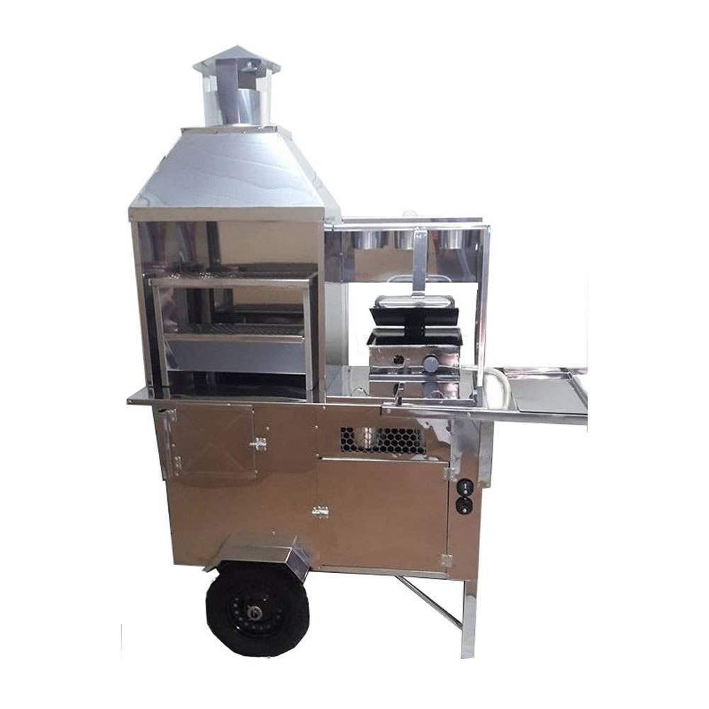 Carrinho 3 em 1 de Churrasco - Hot Dog - Lanche Inox R2