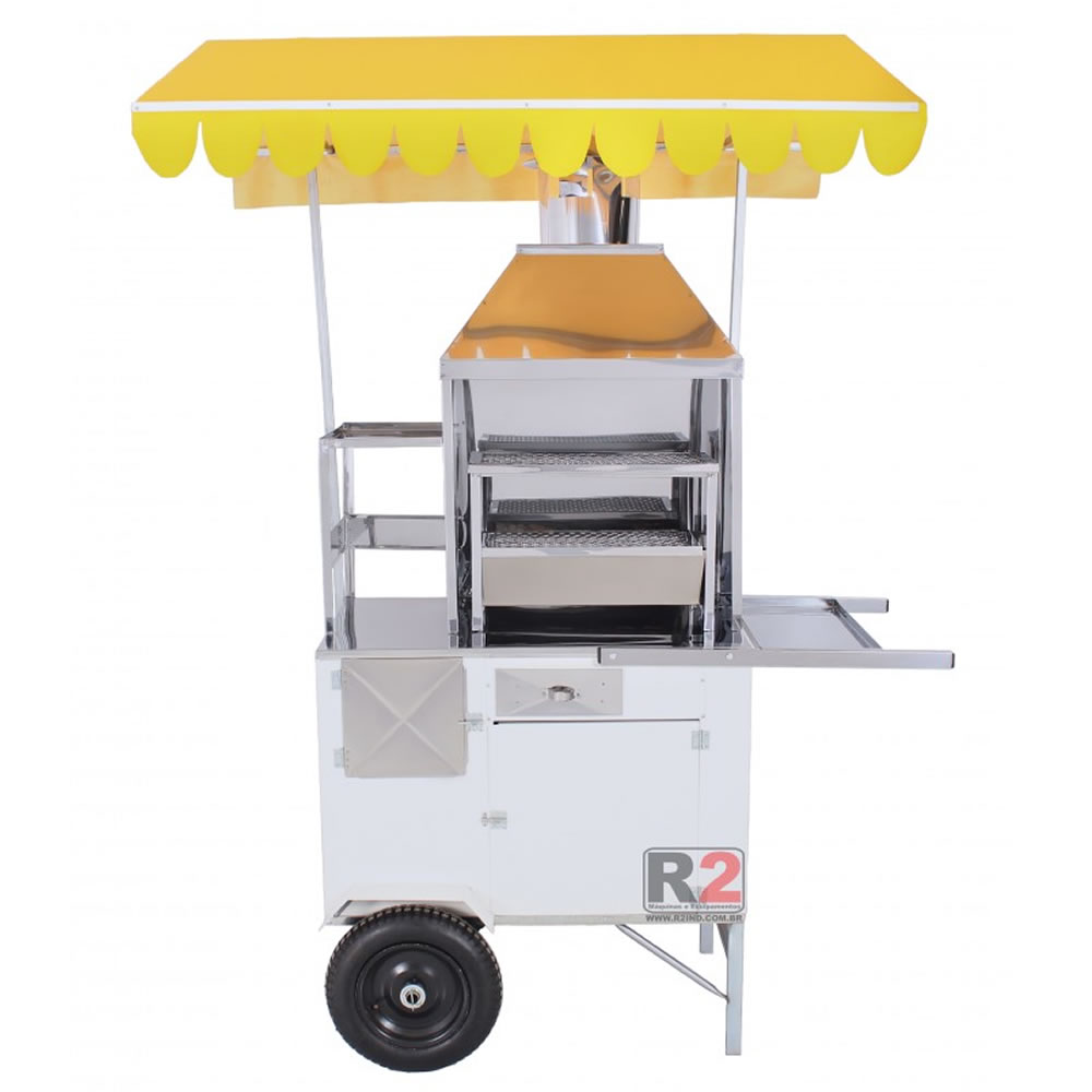 Carrinho de Churrasco a Gás com Churrasqueira de 50cm Inox R2